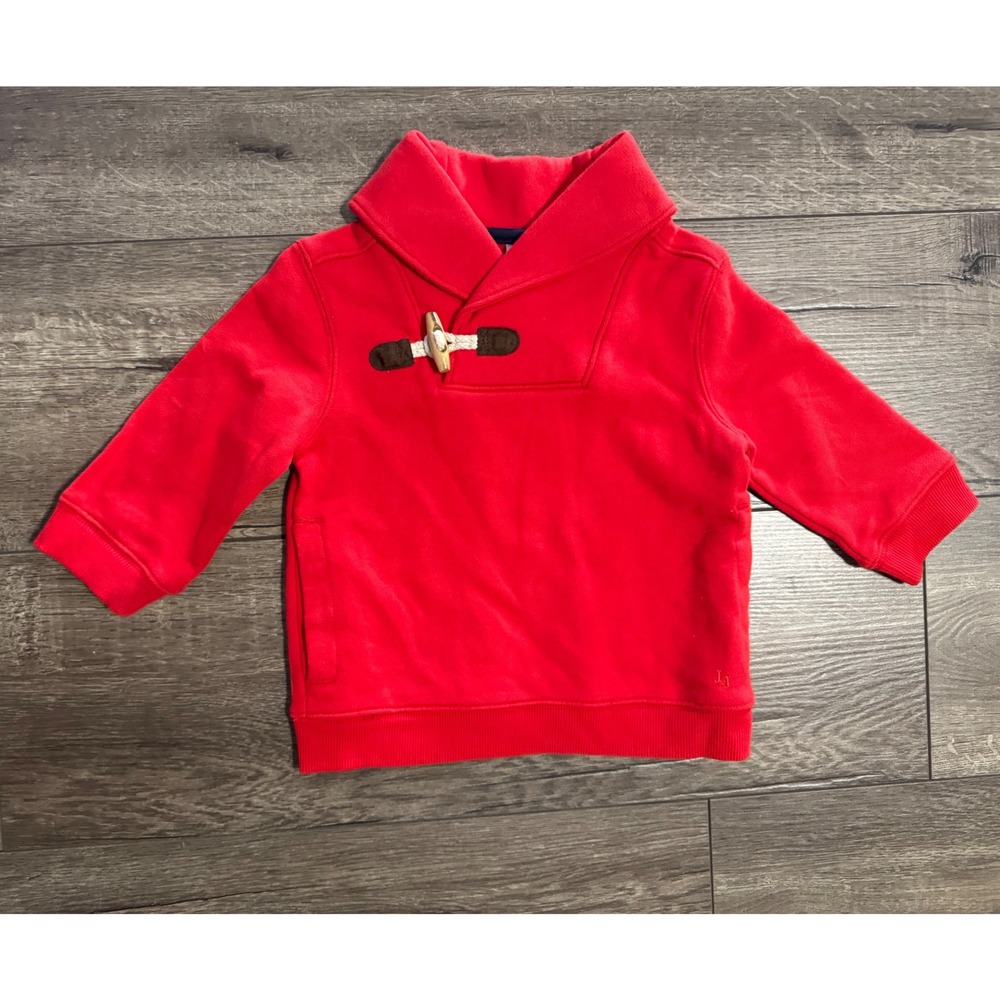 Janie and Jack Shawl Collar Pullover Sweater Crimson Red‎ 6-12 Months